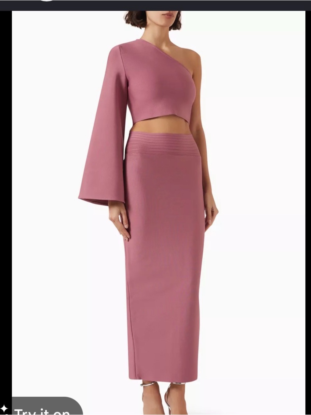 Elliatt One-Shoulder Two-Piece Dress in Dusty Rose